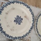 Set of 10 flat plates in s&g iron earth model greek blue 19th century