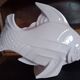 Lejan - art deco fish in movement pink cracked earthenware