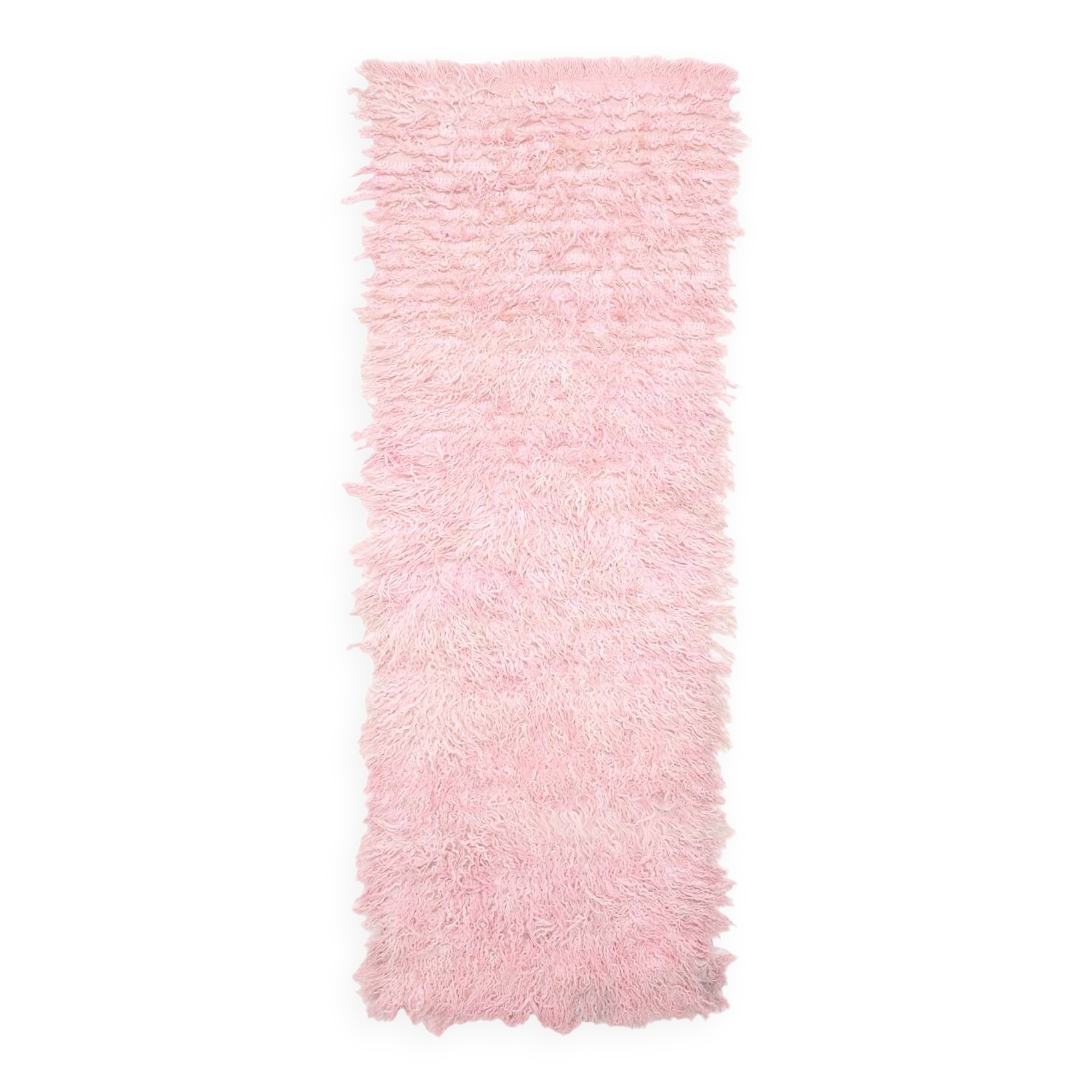 3x10 Soft Pink Wool Moroccan Runner Rug, 110x311Cm SK 70367