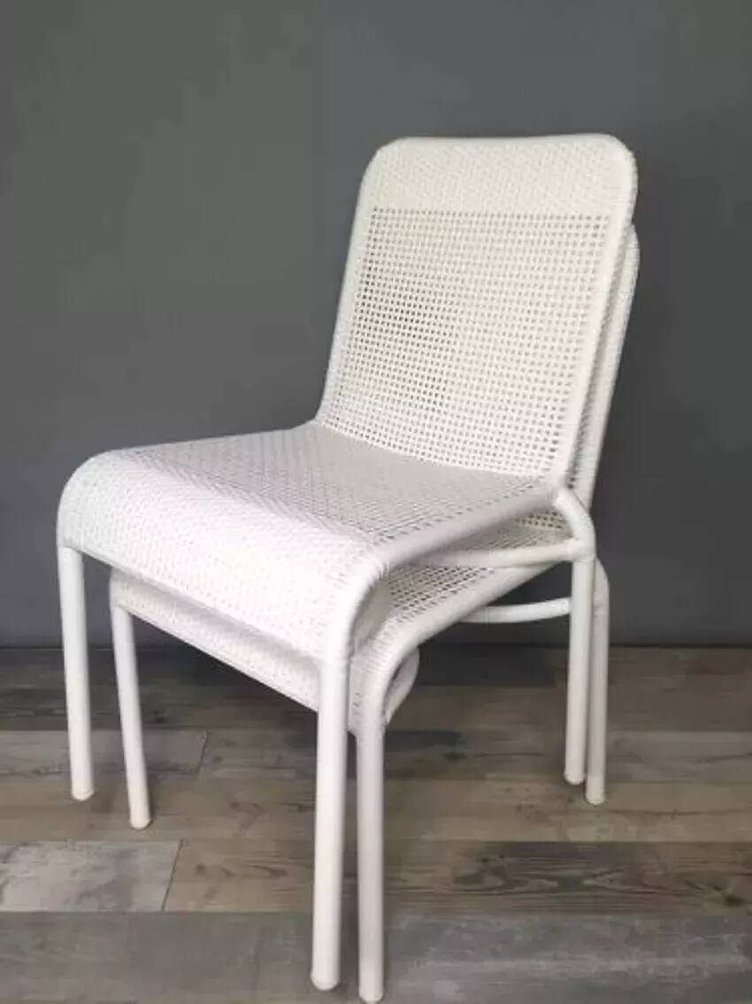 White woven resin garden chair