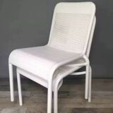White woven resin garden chair