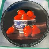 Jean-Claude Chauray strawberry plate for Bernardaud Limoges