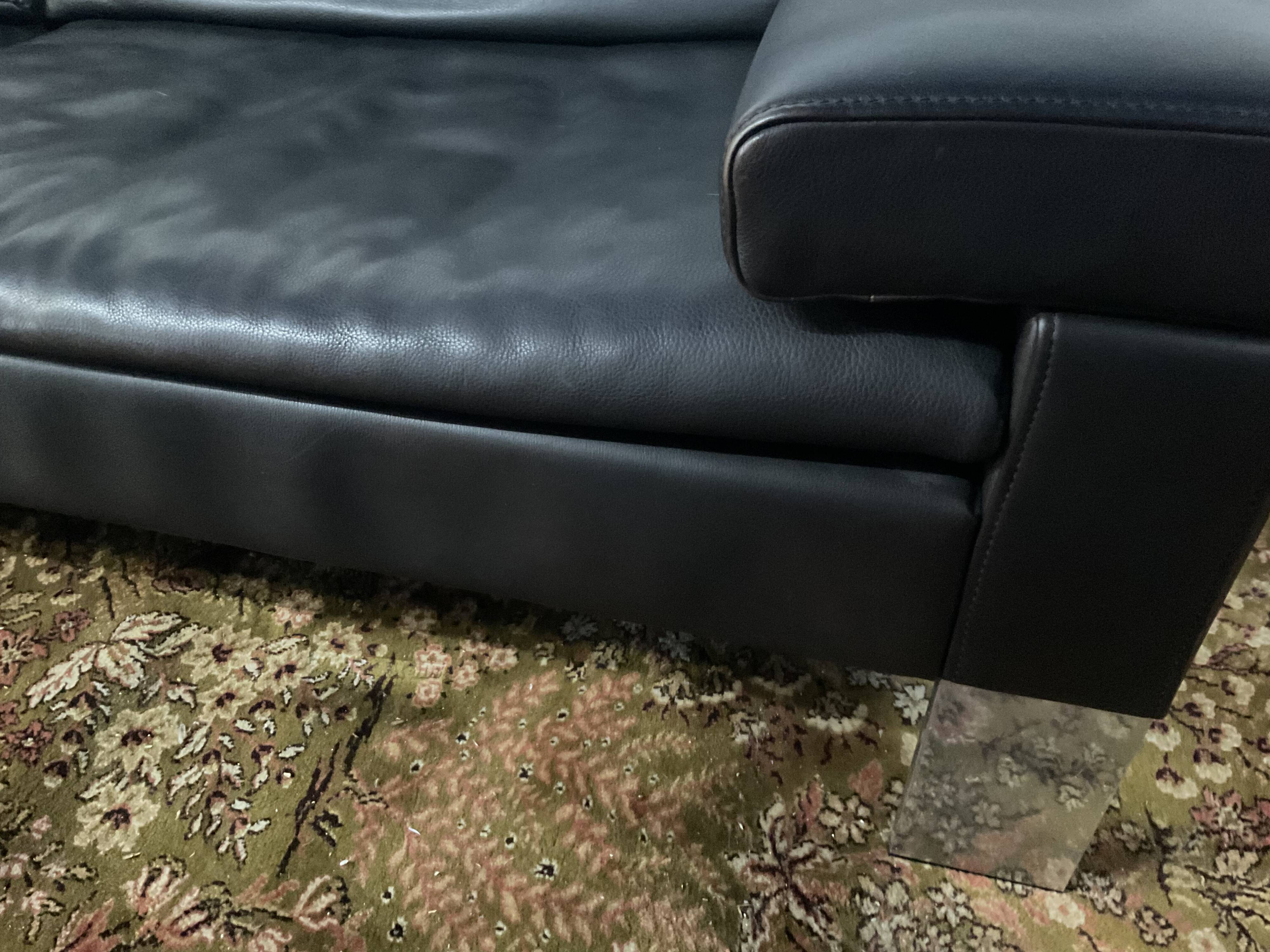 Jori designer sofa in brown leather 3 seats