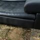 Jori designer sofa in brown leather 3 seats