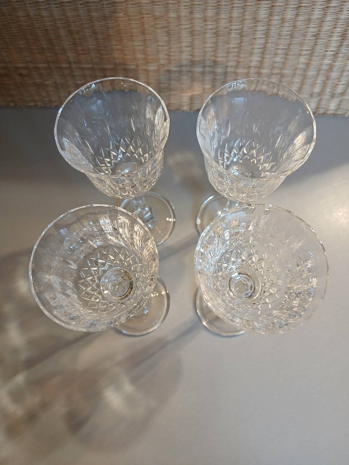 4 antique stemmed glasses