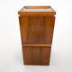 Set of walnut veneer side or night tables with brass detail, Italy 1950s