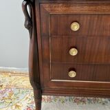 Empire style chest of drawers with gooseneck