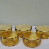 Set of 5 amber glass ramekins "L'Alsacienne"