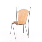 Set of 6 iron and wicker chairs