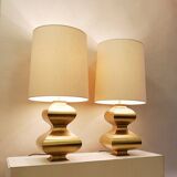 Pair Of Brass XL Table Lamps or Floor lamps, Circa 1970