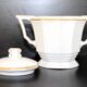 Art Deco ensemble of Czech coffee pot and sugar bowl.