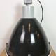Large Industrial Enamel Factory Pendant Lamp with Glass Cover, 1960s