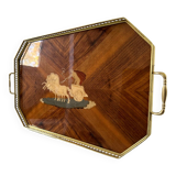 60s marquetry tray