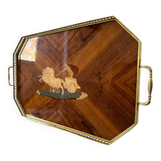 60s marquetry tray