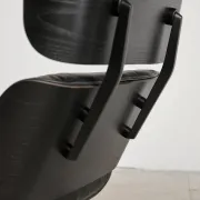 Lounge Chair and ottoman in black leather by Charles & Ray Eames, Vitra