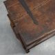 Flemish Oak Blanket Chest with panelled front and iron lock, dated 1825