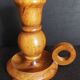 Vintage olive wood hand candle holder Oliv art made in Spain