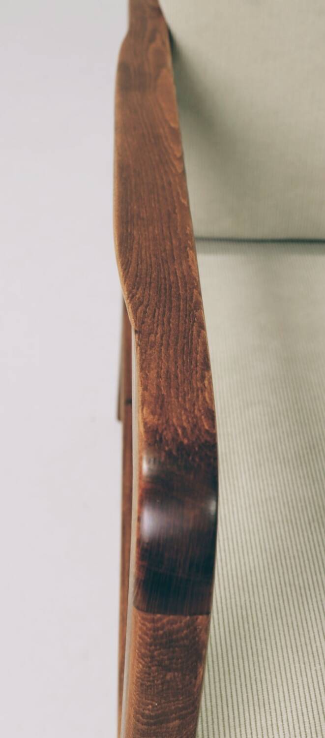 Fauteuil vintage olive vert velours côtelé 1960