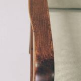 Fauteuil vintage olive vert velours côtelé 1960