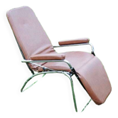 Ancienne chaise longue en simili cuir skai lama