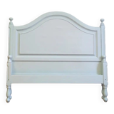 Sky blue solid oak headboard and bed frame
