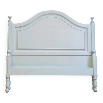 Sky blue solid oak headboard and bed frame