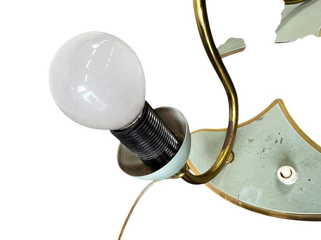 Set of 2 vintage rockabilly table lamps in mint green