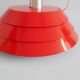 Metal hanging lamp red Mid Century Scandinavian design, pendant light
