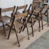 Set of 6 folding teak cinema chairs