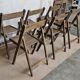 Lot de 6 chaises de cinéma pliante en teck
