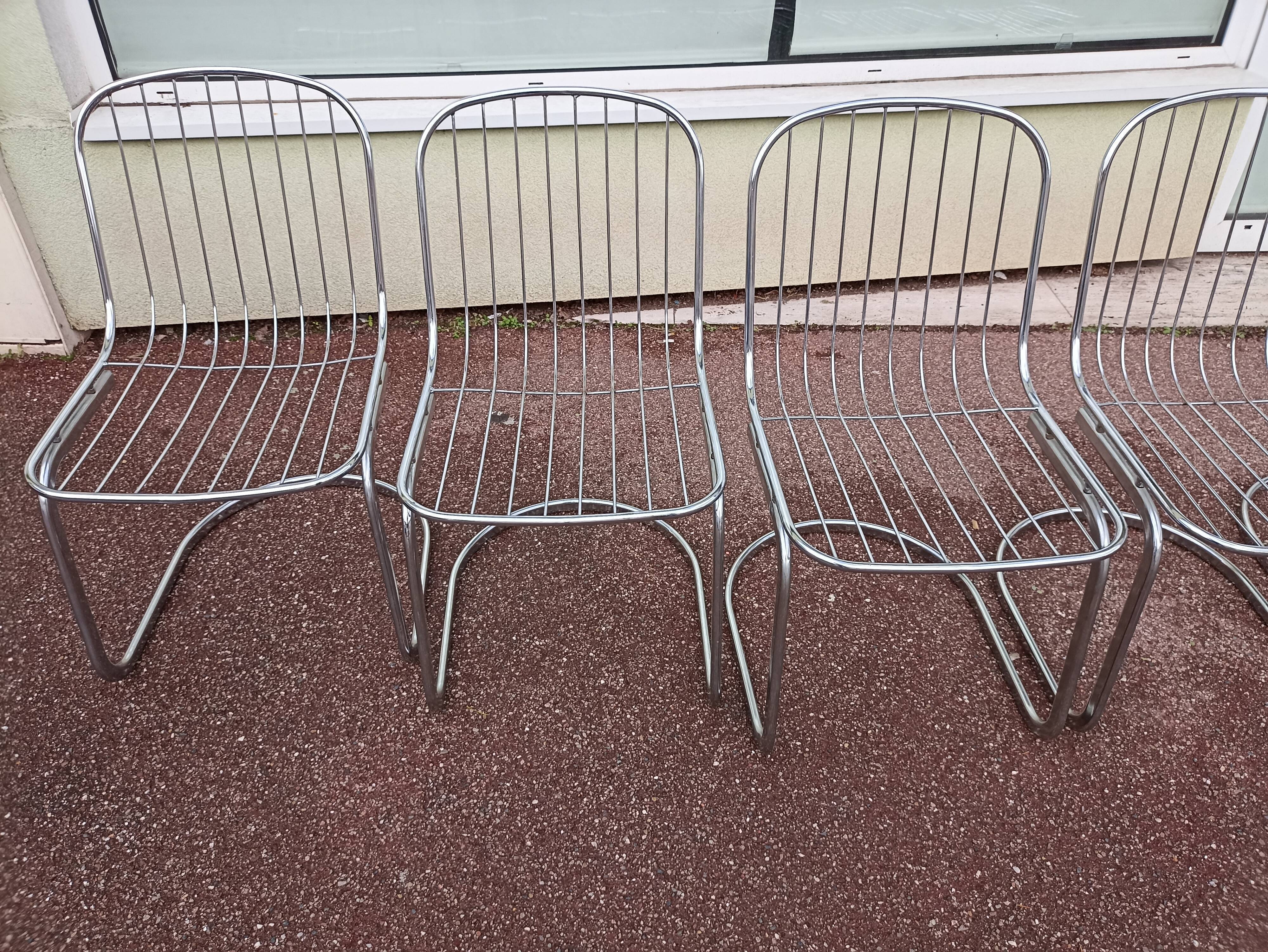 Set of 6 chrome chairs