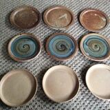 Set of 9 stoneware plates