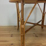 Round dining table 4 people rattan