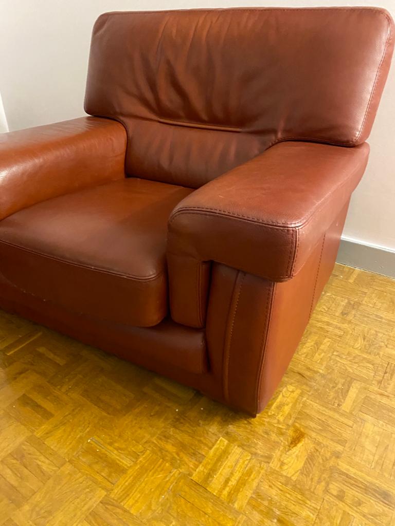 Pair of leather armchairs