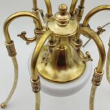 Medusa lamp in brass and opaline