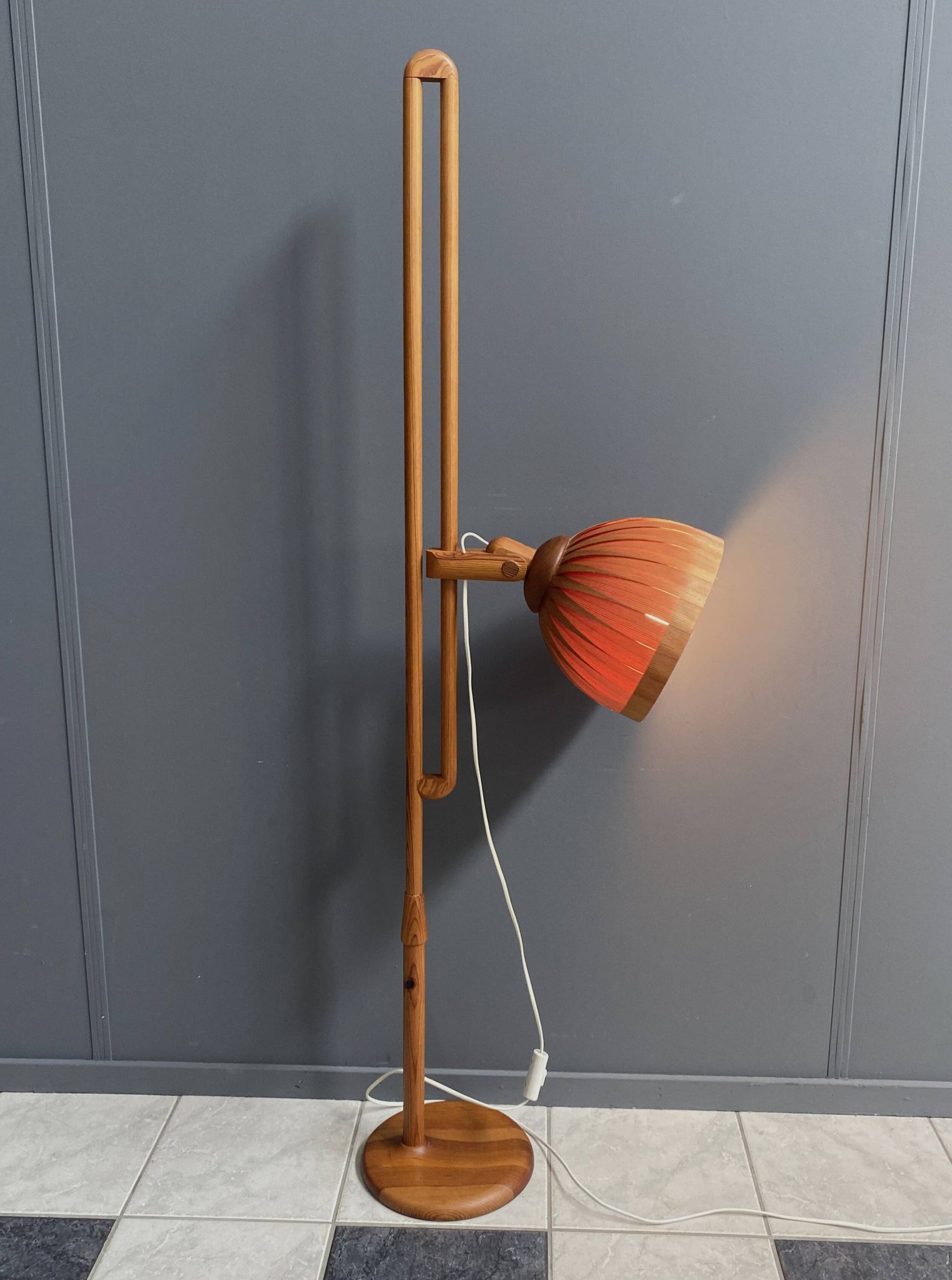 Hans agne Jakobsson wood floor lamp 1960s
