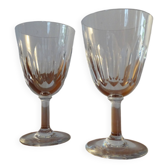 2 verres à vin blanc anciens cristal de Baccarat modèle CASSINO - 12 cm