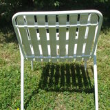 4 vintage white garden chairs in rilsan and plastic