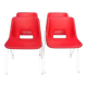 Danish plastic red chairs by Niels Gammelgaard for Ikea, 1984, set of 4