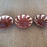 3 glazed terracotta plates