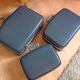 Set of three grey air hostess suitcases / vintage 60s-70s