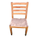 Chaise bois et corde vintage années 60