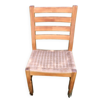 Vintage 60s wood and rope chair