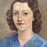 Signed portrait of a woman