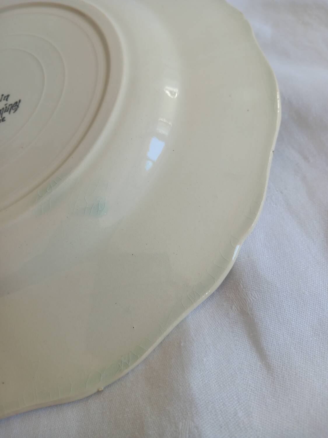 Set of 4 Digoin Sarreguemines Soup Plates – Ivory French Ironstone