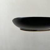 Black metal and brass arc pendant light "Les Activités" by Lucien Gau, Paris 1960