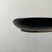 Black metal and brass arc pendant light "Les Activités" by Lucien Gau, Paris 1960