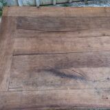 Antique solid cherry farmhouse table with 3 drawers and 2 pulls