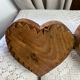 Wall-mounted coat rack, wooden hearts