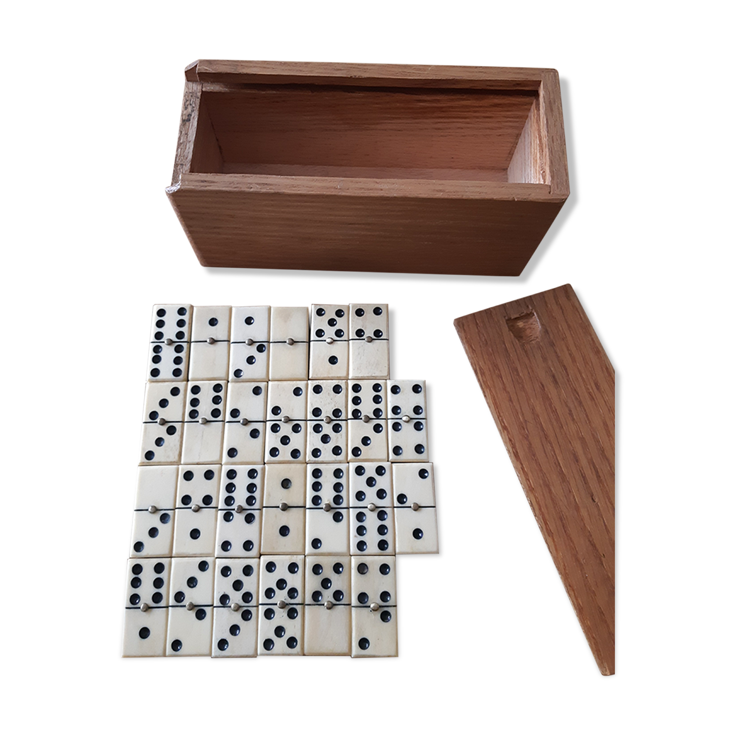 Jeu De Dominos Malgache Fait Main – Corne De Zébu Et Palissandre – Artisanat